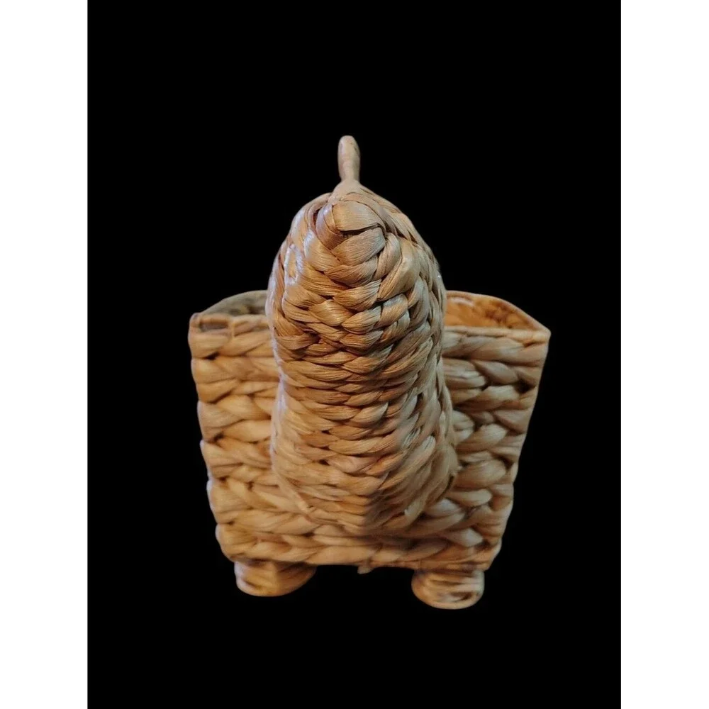 Dinosaur Rattan Wicker Plant Fruit Storage Decorative Planter